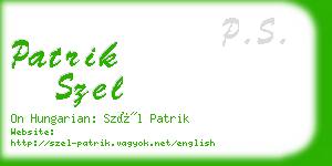 patrik szel business card